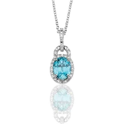 Simon G. Aquamarine Pendant in 18k Gold with Diamonds Outlet