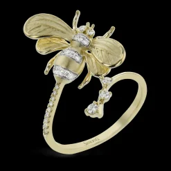 Simon G. Bee Fashion Ring In 18k Gold With Diamonds Outlet