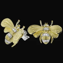 Simon G. Bee Stud Earrings in 18k Gold with Diamonds Hot