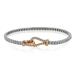 Simon G. Buckle Bracelet in 18k Gold with Diamonds Sale