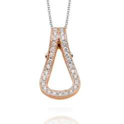 Simon G. Buckle Pendant Necklace in 18k Gold with Diamonds New