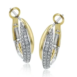 Simon G. Clio Hoop Earrings in 18k Gold with Diamonds Fashion