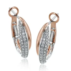 Simon G. Clio Hoop Earrings in 18k Gold with Diamonds Fashion