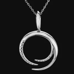 Simon G. Crescent Medallion Pendant in 18k Gold with Diamonds Clearance