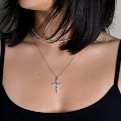 Simon G. Cross Pendant in 18k Gold with Diamonds Discount