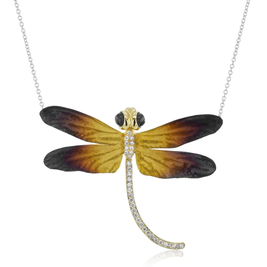 Simon G. Dragonfly Pendant Necklace in 18k Gold with Diamonds Fashion