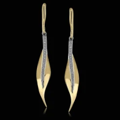 Simon G. Fallen Leaves Drop Earrings in 18k Gold with Diamonds Online