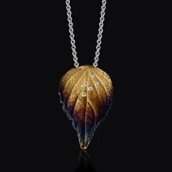 Simon G. Fallen Leaves Pendant Necklace in 18k Gold with Diamonds Outlet