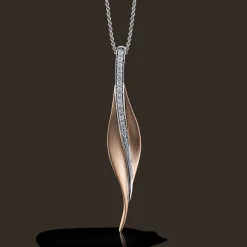 Simon G. Fallen Leaves Pendant Necklace in 18k Gold with Diamonds Clearance