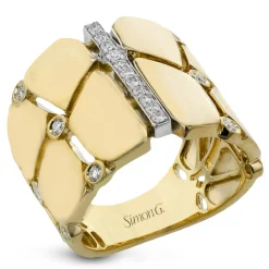 Simon G. Fashion Ring In 18k Gold With Diamonds New