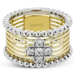 Simon G. Fashion Ring In 18k Gold With Diamonds New