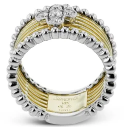 Simon G. Fashion Ring In 18k Gold With Diamonds New