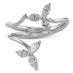 Simon G. Flower Fashion Ring In 18k Gold With Diamonds Clearance