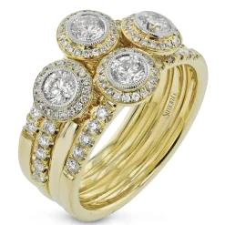 Simon G. Four-Stone Halo Fashion Ring In 18k Gold With Diamonds Hot