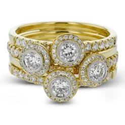 Simon G. Four-Stone Halo Fashion Ring In 18k Gold With Diamonds Hot