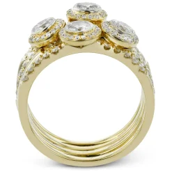 Simon G. Four-Stone Halo Fashion Ring In 18k Gold With Diamonds Hot