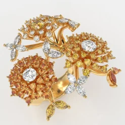 Simon G. Garden Fashion Ring in 18k Gold with Diamonds & Sapphires Best