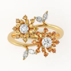 Simon G. Garden Fashion Ring in 18k Gold with Diamonds & Sapphires Outlet