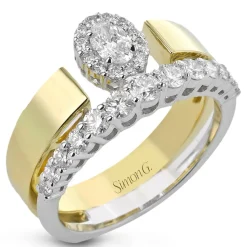 Simon G. Halo Fashion Ring In 18k Gold With Diamonds Outlet