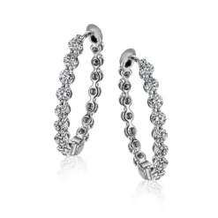 Simon G. Harmonie Hoop Earrings in 18k Gold with Diamonds Outlet