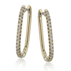 Simon G. Hoop Earrings in 18k Gold with Diamonds Clearance