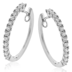 Simon G. Hoop Earrings in 18k Gold with Diamonds New