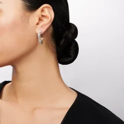 Simon G. Hoop Earrings in 18k Gold with Diamonds New