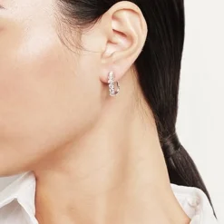 Simon G. Hoop Earrings in 18k Gold with Diamonds New
