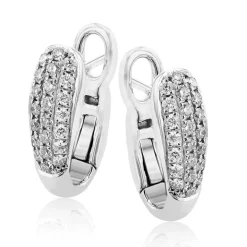 Simon G. Hoop Earrings in 18k Gold with Diamonds New