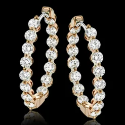 Simon G. Hoop Earrings in 18k Gold with Diamonds Clearance