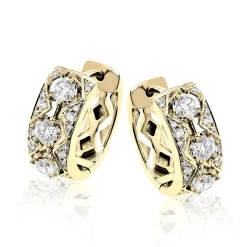 Simon G. Huggie Hoop Earrings in 18k Gold with Diamonds Clearance