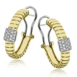 Simon G. Huggie Hoop Earrings in 18K Gold with Diamonds Online