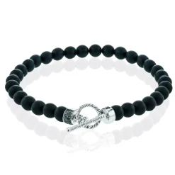 Simon G. Men's Bracelet In 14k Gold With Black Diamonds Sale