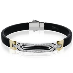 Simon G. Men's Bracelet In 18k Gold With Diamonds Clearance