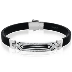 Simon G. Men's Bracelet In 18k Gold With Diamonds Clearance