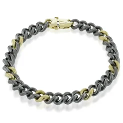 Simon G. Men's Titanium Bracelet In 14k Gold Fashion