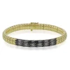 Simon G. Men's Titanium Bracelet In 14k Gold With Black Diamonds Hot