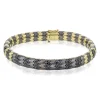 Simon G. Men's Titanium Bracelet In 14k Gold With Black Diamonds New