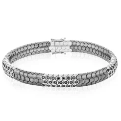 Simon G. Men's Titanium Bracelet In 14k Gold With Black Diamonds Fashion