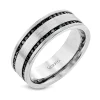 Simon G. Men's Wedding Band In 14k Gold With Black Diamonds New