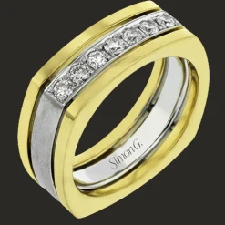 Simon G. Men's Wedding Band In 14k Or 18k Gold with Diamonds Discount