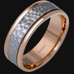 Simon G. Men's Wedding Band In 14k Or 18k Gold with Platinum Discount