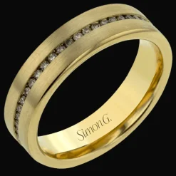 Simon G. Men's Wedding Band In 14k Or 18k Gold With Diamonds Hot