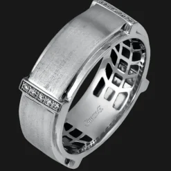 Simon G. Men's Wedding Band In 14k Or 18k Gold with Diamonds Best