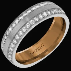 Simon G. Men's Wedding Band In 14k Or 18k Gold With Diamonds Sale