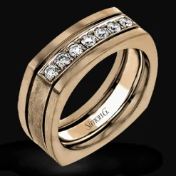 Simon G. Men's Wedding Band In 14k Or 18k Gold with Diamonds Discount
