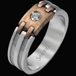 Simon G. Men's Wedding Band In 14k Or 18k Gold with Diamonds Clearance