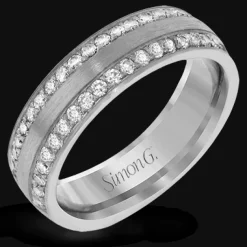 Simon G. Men's Wedding Band In 14k Or 18k Gold With Diamonds Sale
