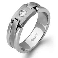 Simon G. Men's Wedding Band In 14k Or 18k Gold With Diamonds Sale