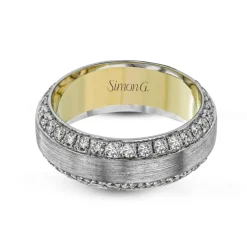 Simon G. Men's Wedding Band In 14k Or 18k Gold With Diamonds Clearance
